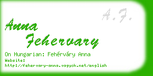 anna fehervary business card