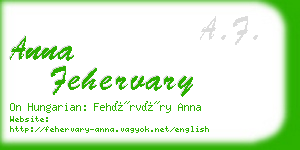 anna fehervary business card